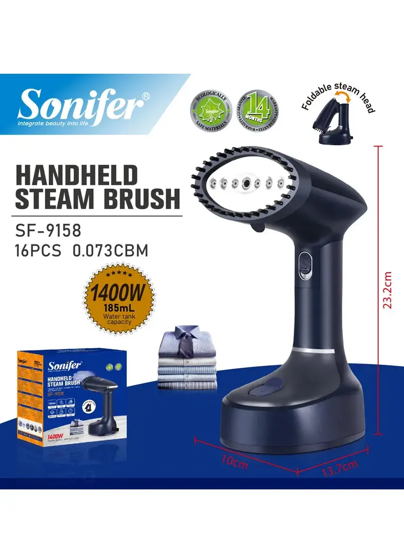 1400W 185ml Handheld Garment Steamer Fast Heat Portable Steam Brush Anti Dry Burn SF-9158