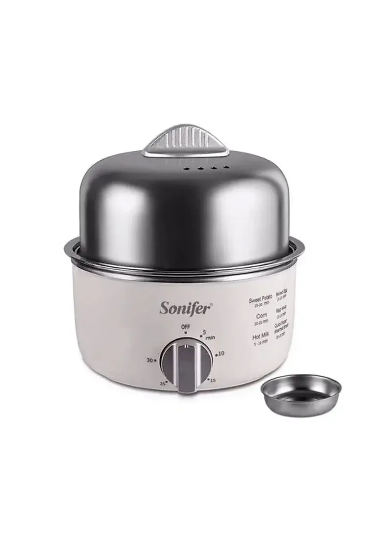 350W Egg Boiler 7-Egg Capacity Stainless Steel Body Timer Control Easy Clean SF-1514