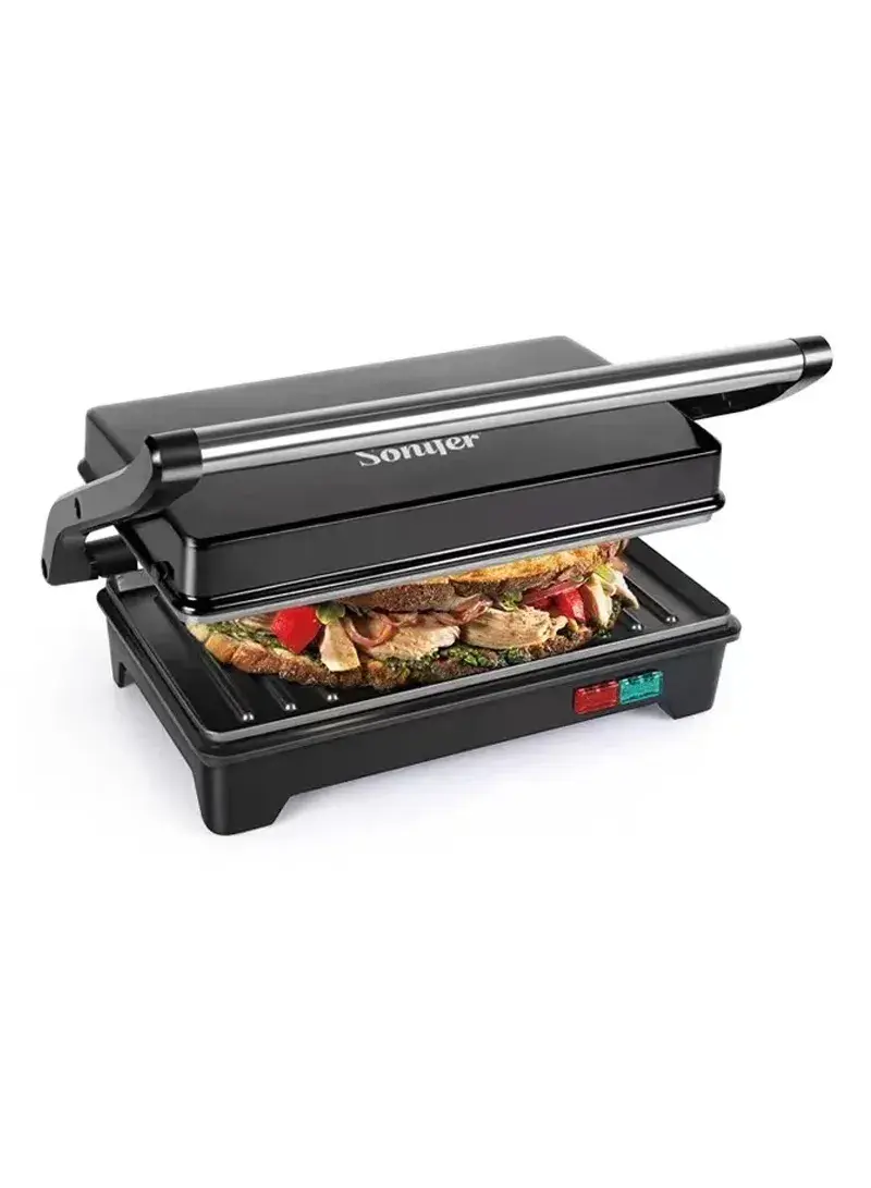 750W Non-Stick Stainless Steel Electric Grill, Adjustable Temperature Control Electric Grill SF-6098