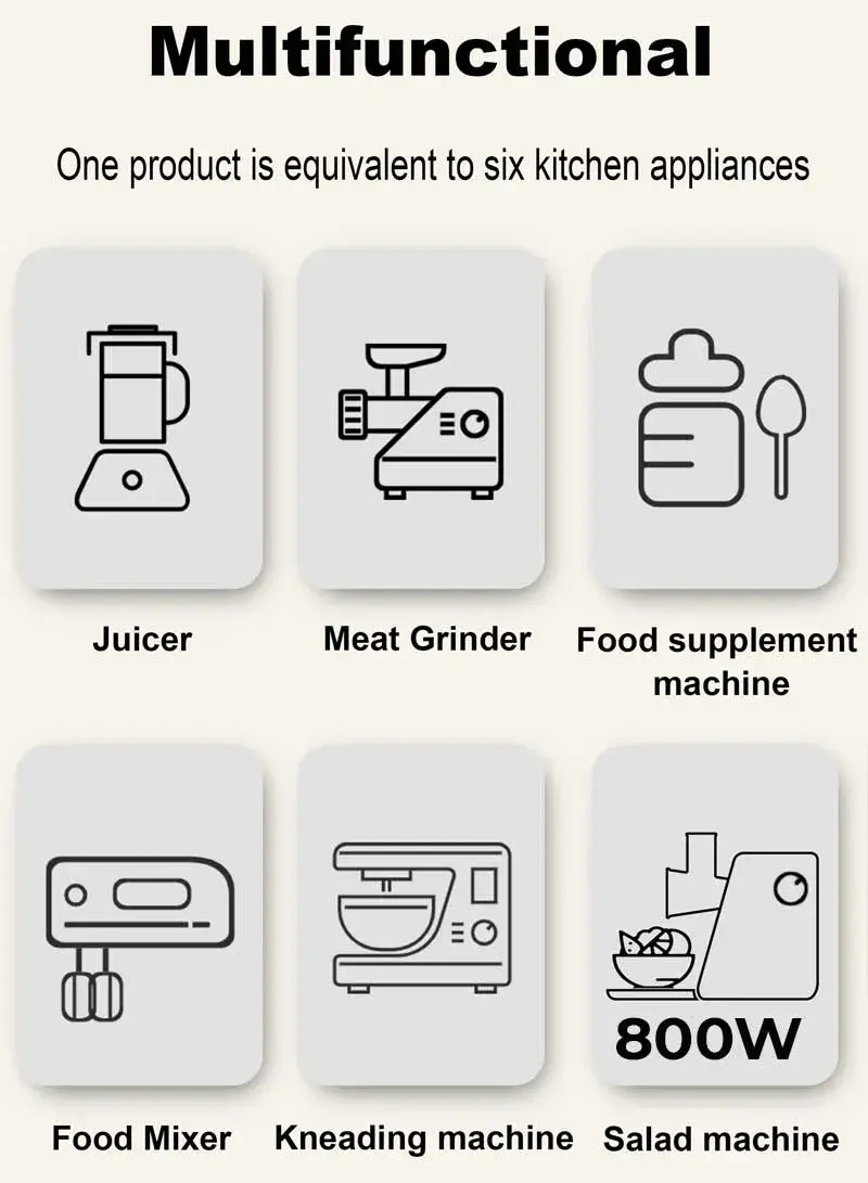 800W 10-in-1 Multifunction Food Processor & Hand Blender Set SF-8086