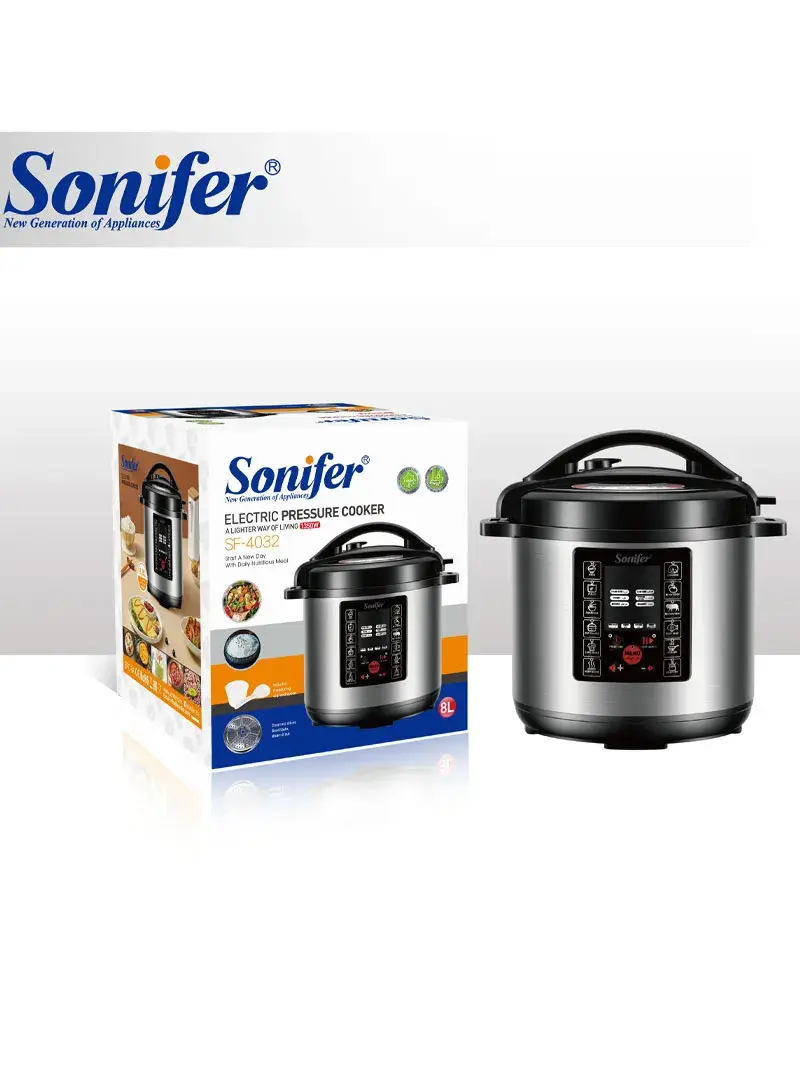 900W 8L Stainless Steel Electric Pressure Cooker, 22 Cooking Functions Digital Control Pressure Cooker SF-4032