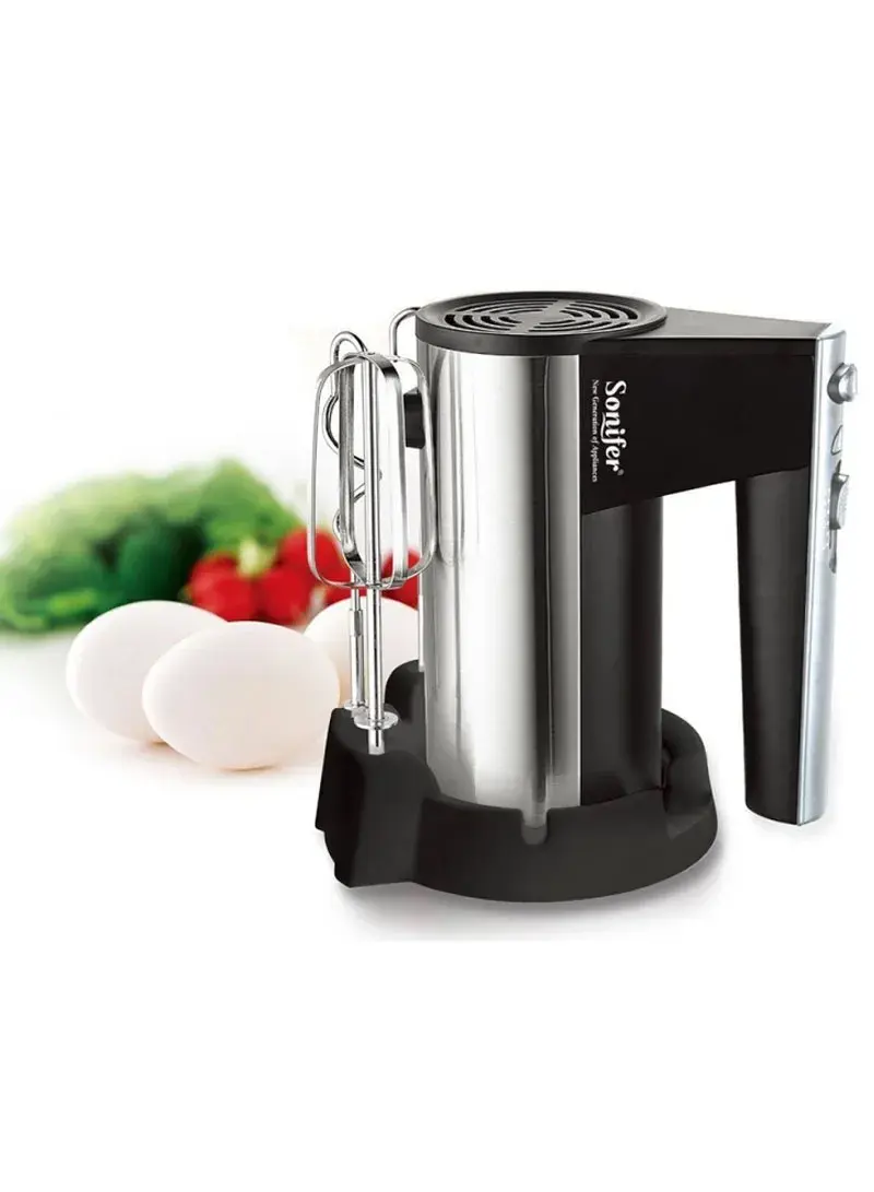 300W Stainless Steel Hand Mixer, 5-Speed Adjustable Settings Handheld Kitchen Mixer SF-7002