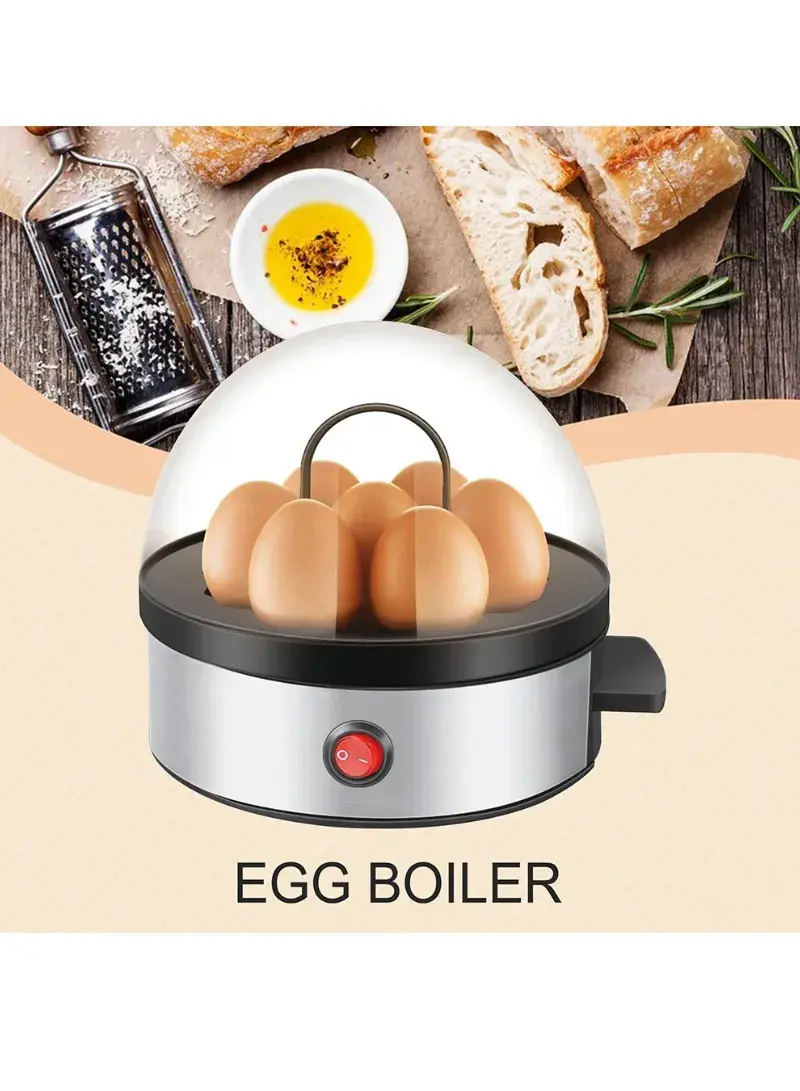 7-Eggs 350W Electric Egg Boiler, Stainless Steel Automatic Egg Boiler Cooker Steamer SF-1501 (D18 x H19)cm