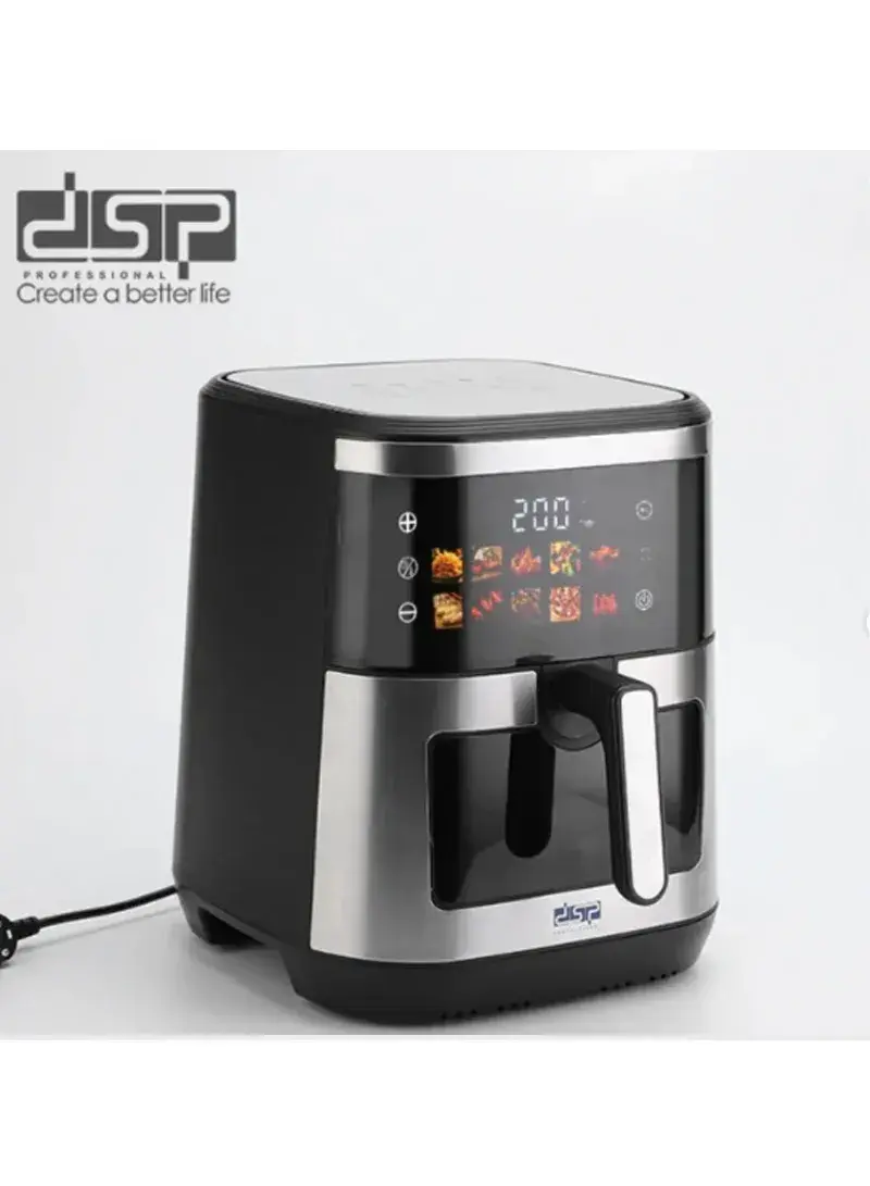 2100W 10L Air Fryer Oven with Dual Heating Elements, 10 Color Touchscreen Presets & Large Viewing Window KB2195