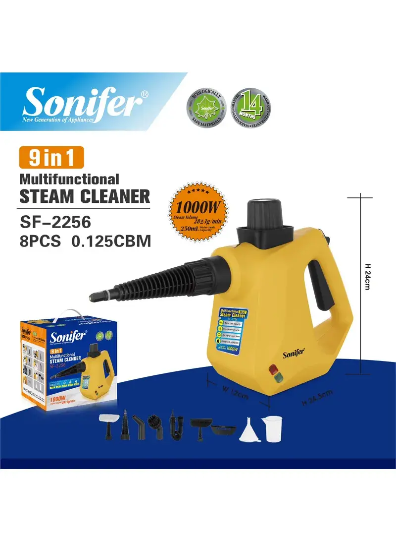 9-in-1 1000W Multifunctional Steam Cleaner With High-Temperature & Cleaning Accessories SF-2256
