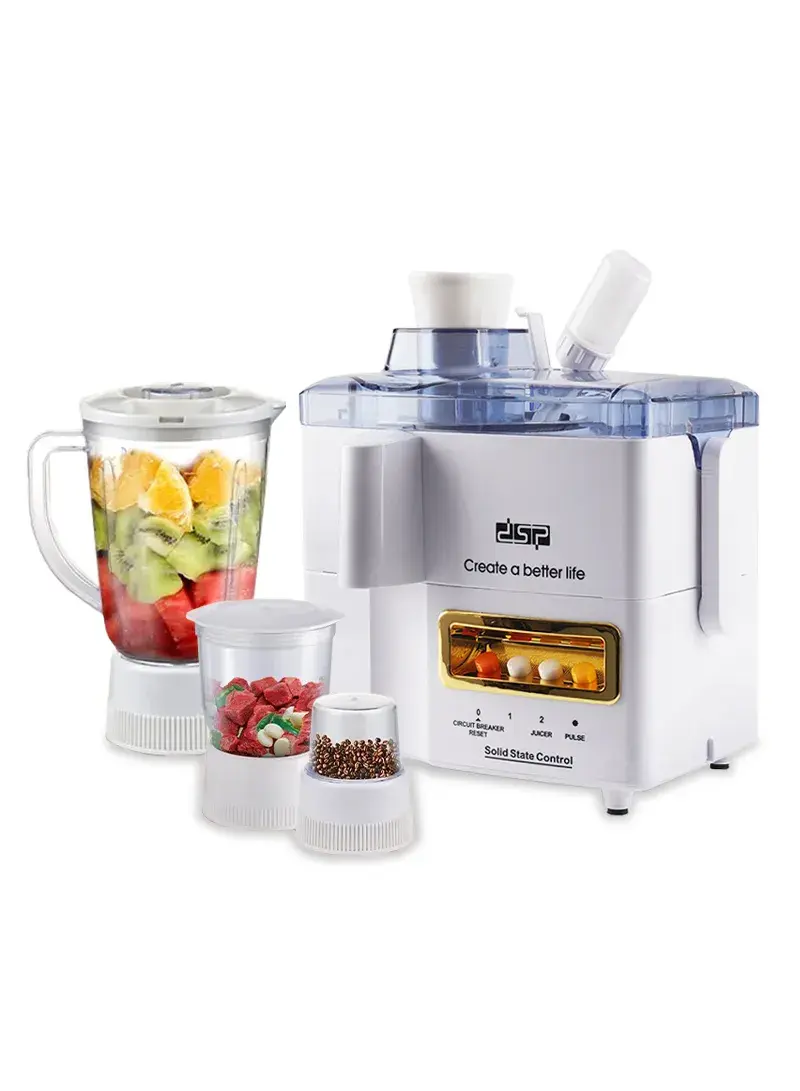 650W 4-In-1 Multi-Function Food Processor With Deluxe Juicer, Glass Blender, Food Chopper & Grinder For Effortless Culinary Creations KJ3053 - White