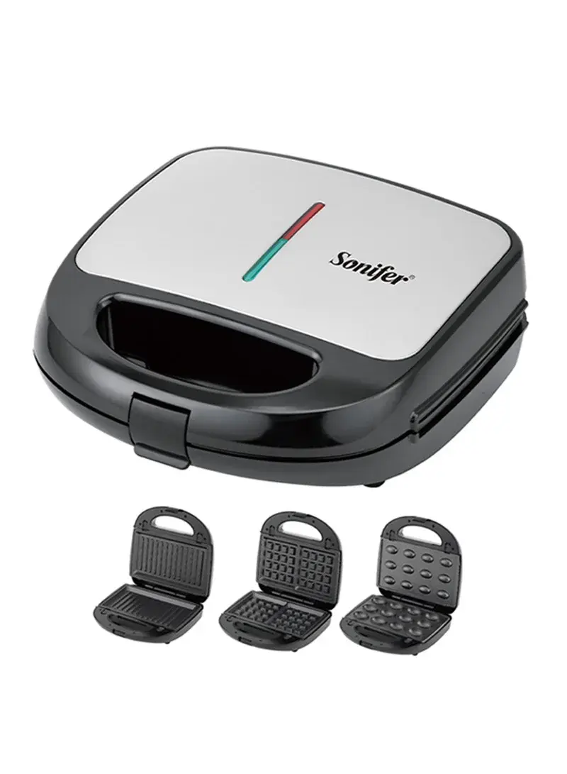 3 in 1 750W Multifunctional Sandwich Waffle Maker with Non-Stick Plates & Cool-Touch Handle SF-6153