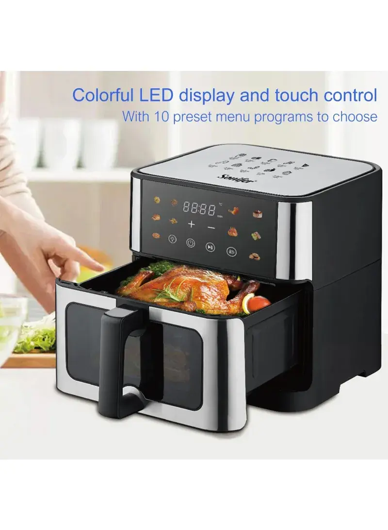 10.0L 1800W Multifunctional Air Fryer With Touch Control, Visual Window, LED Display, Temperature Control, & 10 Presets SF-1042
