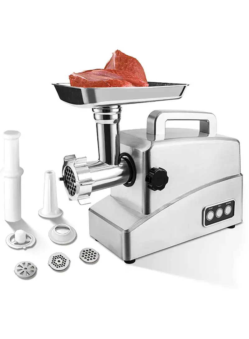 2000W 3Kg/min Meat Grinder With 3 Mince Disc, Plunger, Cap, Meat Roll & Sausage Attachments KM5031