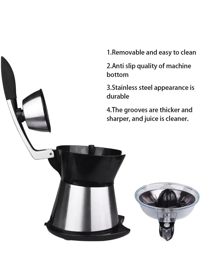 160W Electric Citrus Juicer With Lever KJ1051 (L19 x W20 X H28)cm - Silver & Black