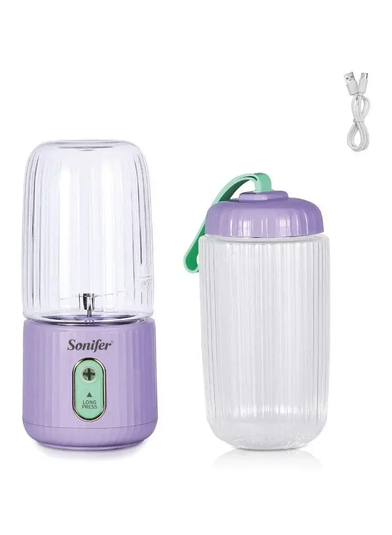 30W 350ml Portable Blender USB Rechargeable Smoothie Maker High Speed Compact Design SF-8176B -Purple