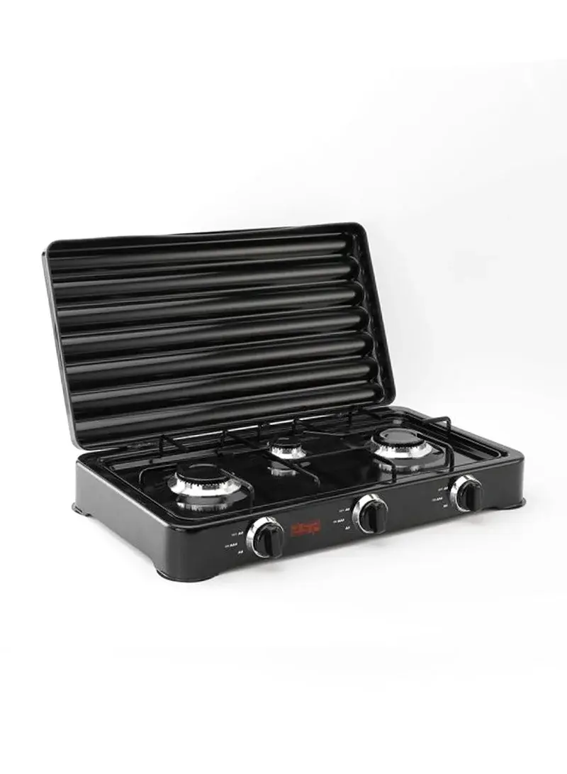 5400W Liquefied Gas Stove With Triple-Burner & Removable Easy-Clean Design KD5077 - Black