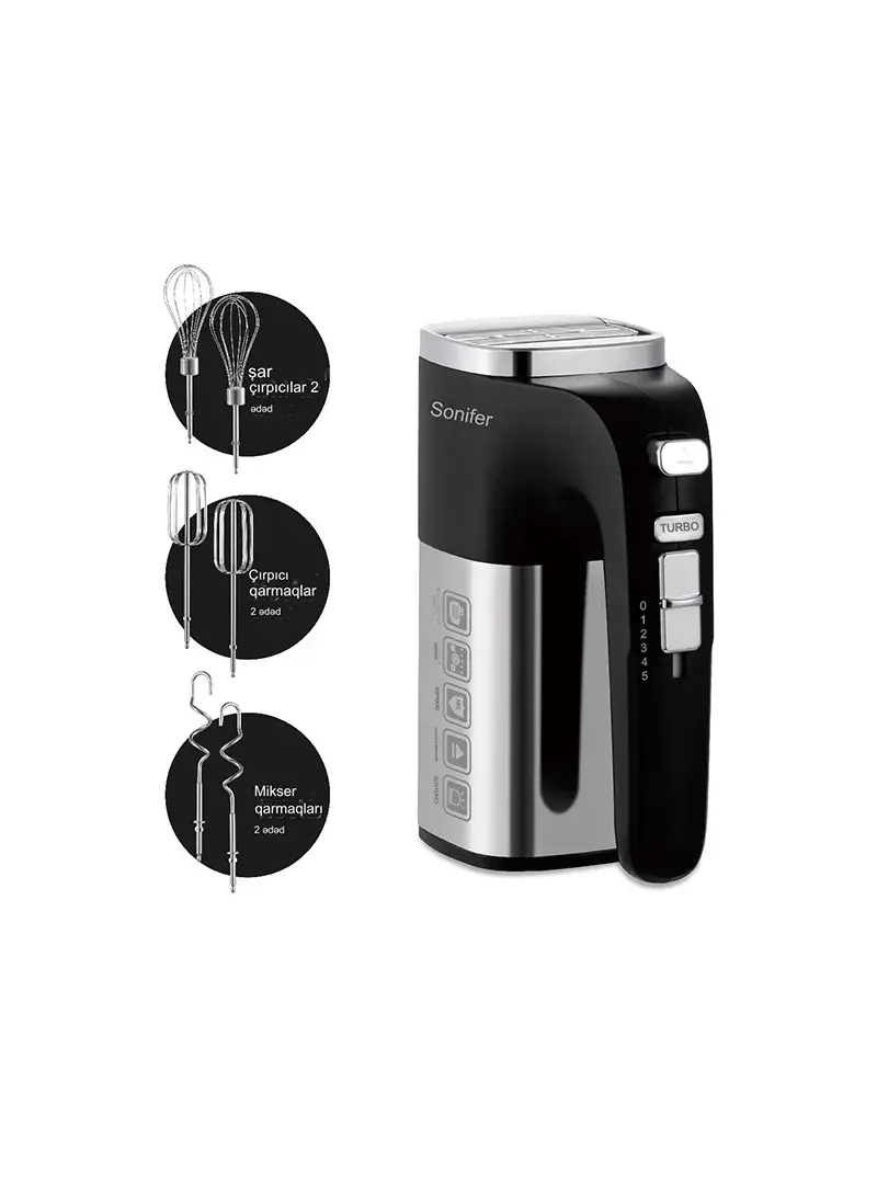 500W Hand Mixer With 5 Speed Settings Control SF-7078