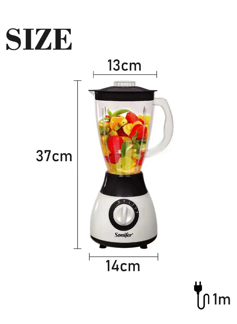 300W 1.5L 2-In-1 Adjustable Speeds Super Blender SF-8010 - Orange