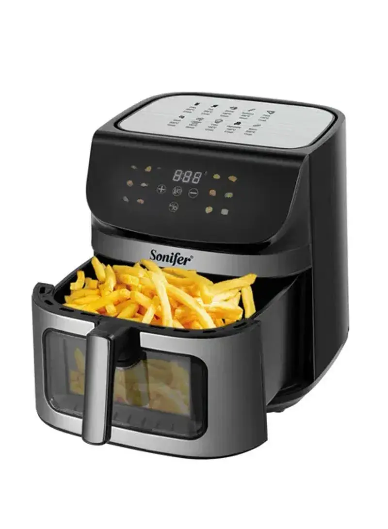 1800W 8.8L Visual Window Multifunction Touch Control Air Fryer With Anti-Burning Pan, LED Display, Temperature Control, 12 Presets & Auto Shutoff SF-1040