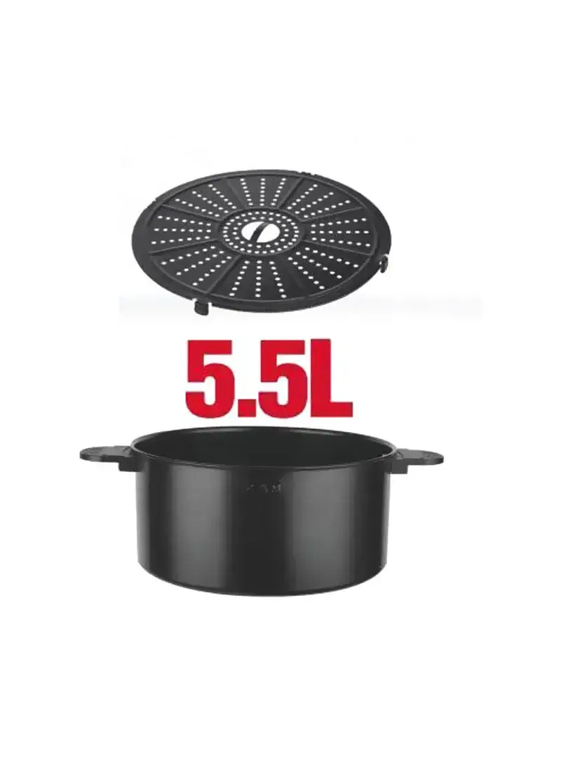 1350W 5.5L Adjustable Temperature Visual Window Air Fryer KB2122 (D38 x H26)cm - Black