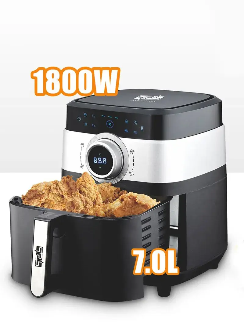 1800W 6.5L High-Quality Air Fryer Non-Stick KB2088 - Black & Silver