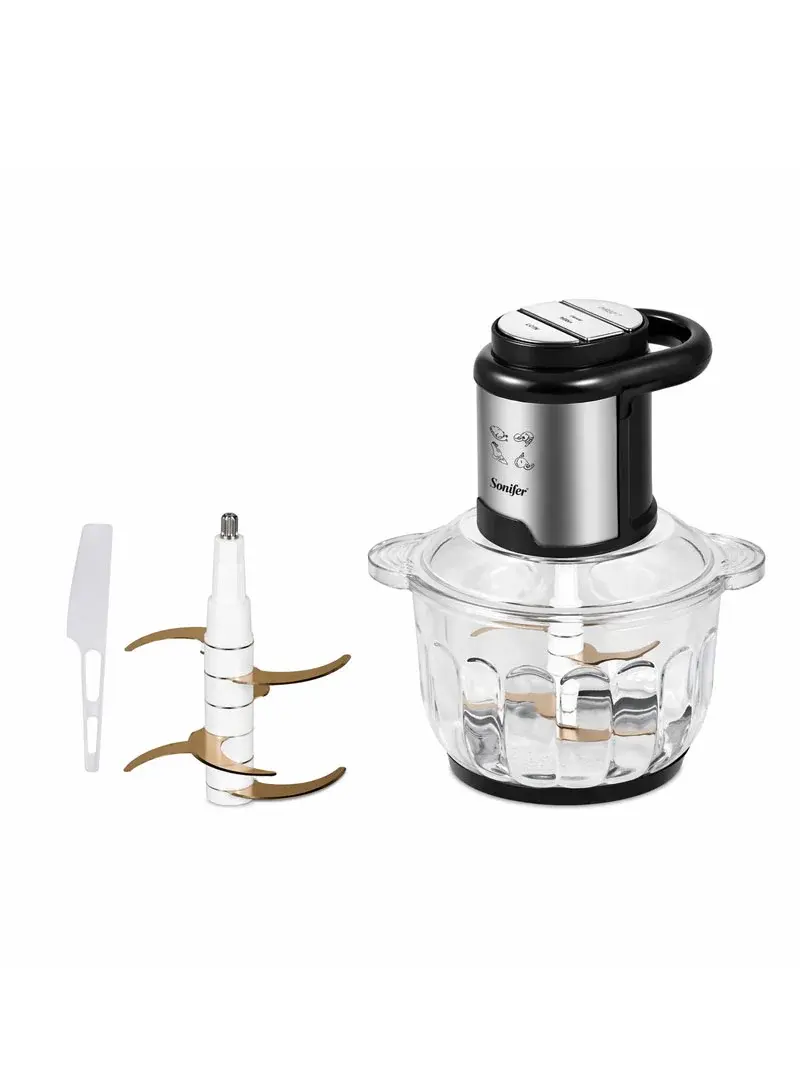 500W 4.0L Food Chopper with Glass Bowl 5 Blade System High Power Motor SF-8198
