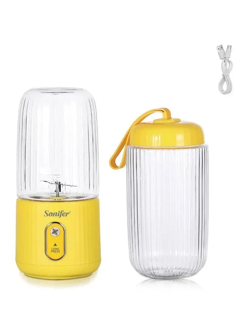 30W 350ml Portable Blender USB Rechargeable Smoothie Maker High Speed Compact Design SF-8176A -Yellow