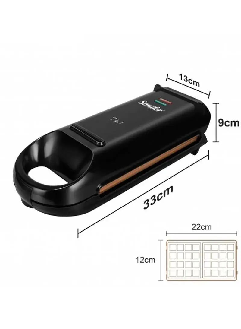 800W 7-in-1 Double-Sided Heating Sandwich Maker, Non-Stick Multi-Purpose Touch Handle Sandwich Maker SF-6093