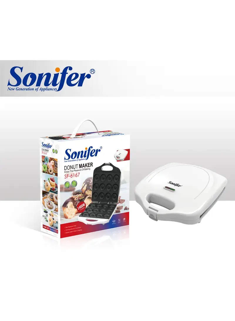 1400W 12-Hole Non-Stick Electric Mini Donut Maker Machine SF-6167