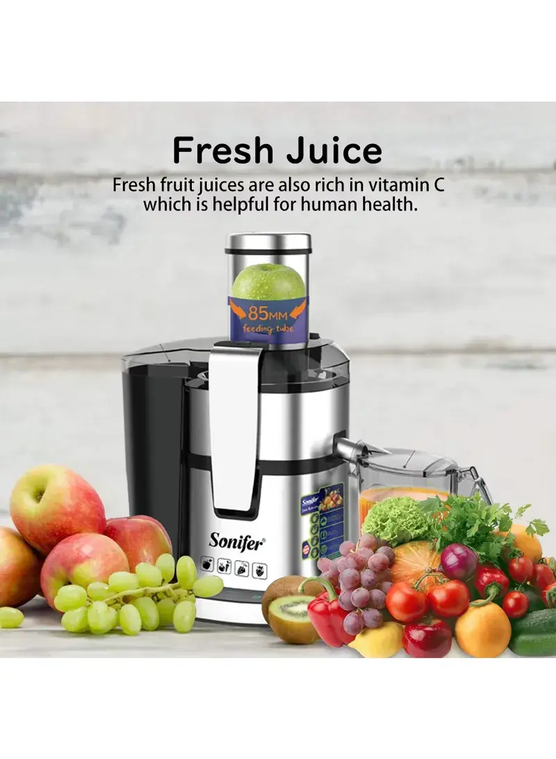 800W Multifunctional Power Juicer Stainless Steel 5-Speed Digital Touch Control Fruit Juice Extractor With 2.4L Pulp Container & 1L Juicer Jar SF-5539