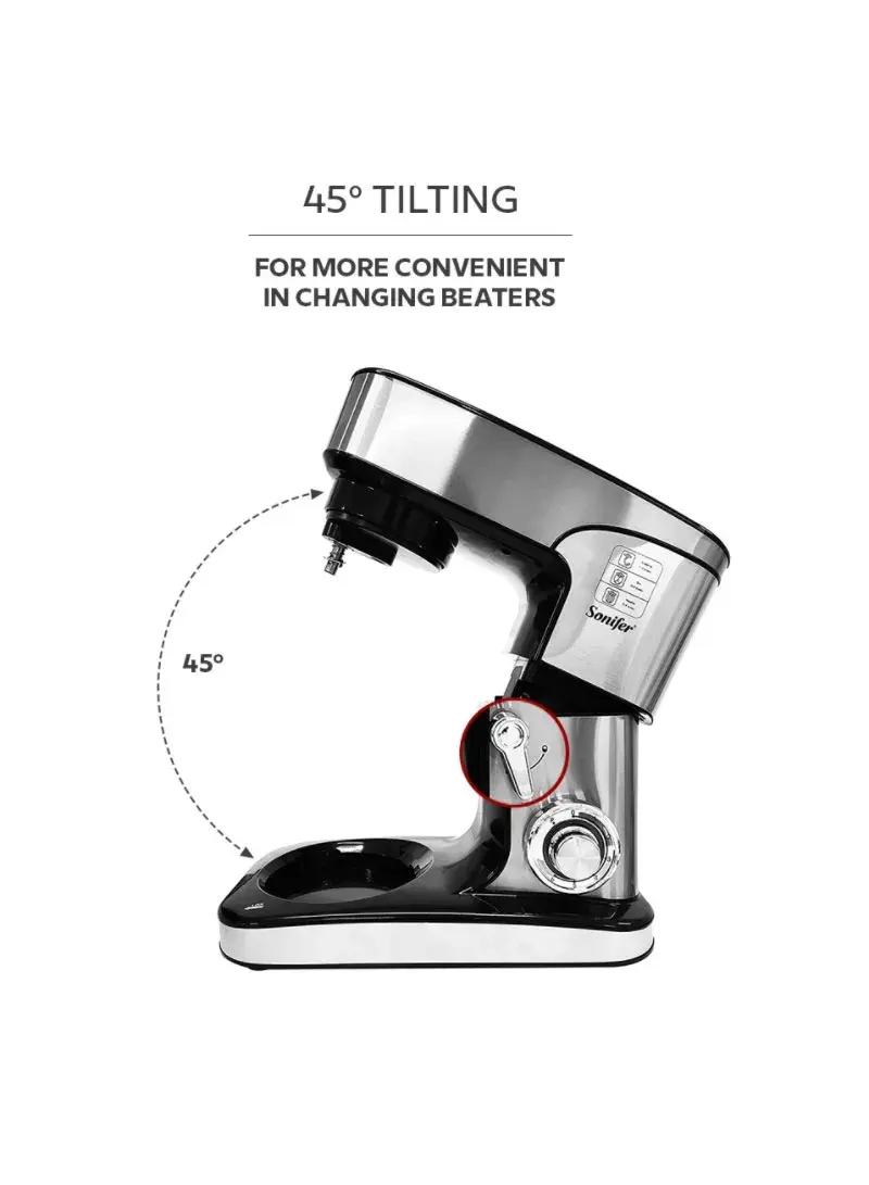 2000W 12L Tilt-Head Stand Mixer With 6 Speeds Control & 3 Attachments SF-8082