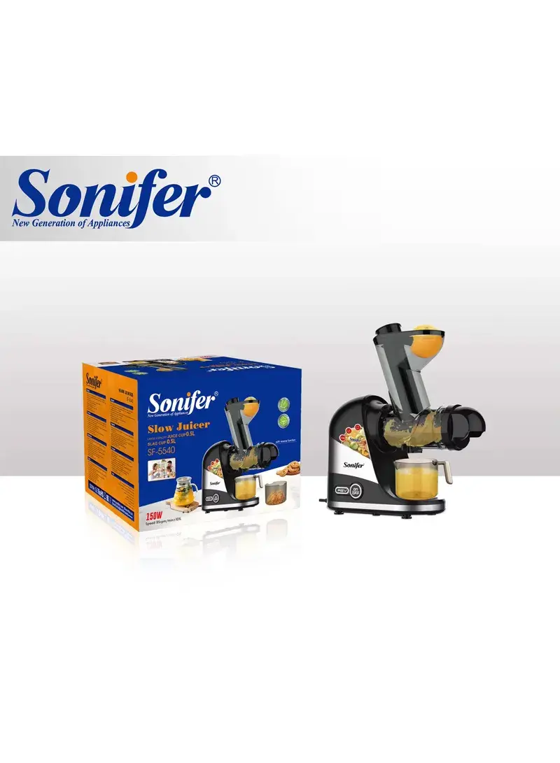 500ml 150W 85rpm One-Click Electric Slow Juicer With Revers Click & Automatic Pulp Ejection SF-5540