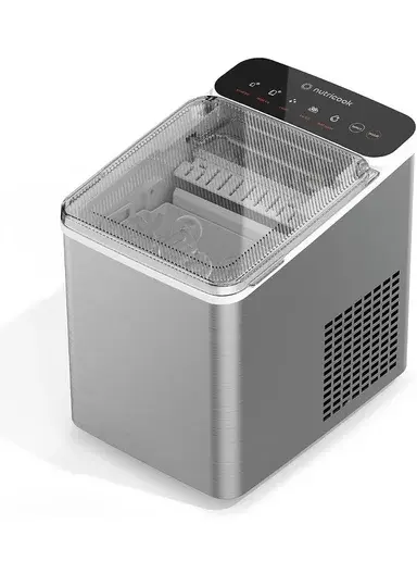 NutriCook Ice Maker,Rapid 7-Minute Ice Production, Bullet-Shaped Ice, Self-Cleaning Function, Compact &amp; Portable - NC-ICY510K
