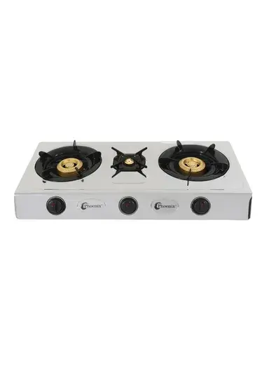 3-Burner Stainless Steel Gas Stove, High-Efficiency Brass Burners & Heat-Resistant Knobs ZD944