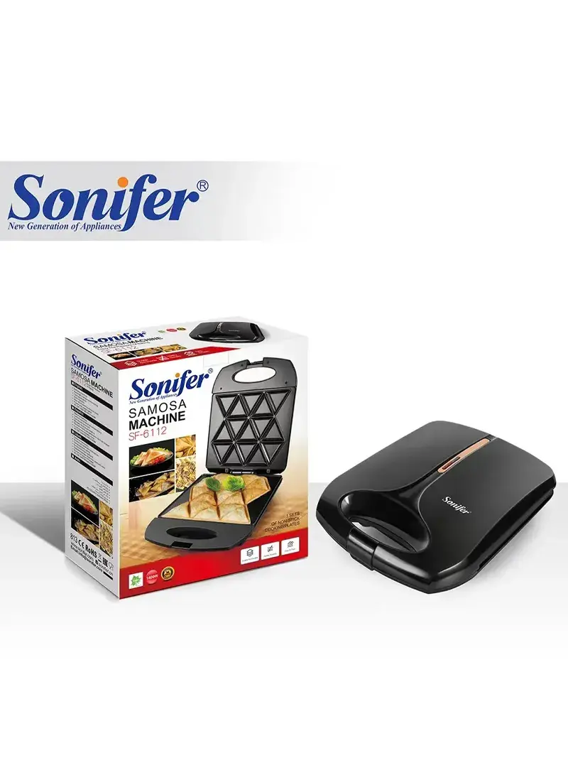 1400W Samosa & Dumpling Maker with Non-Stick Plates & Auto-Lock Function SF-6112