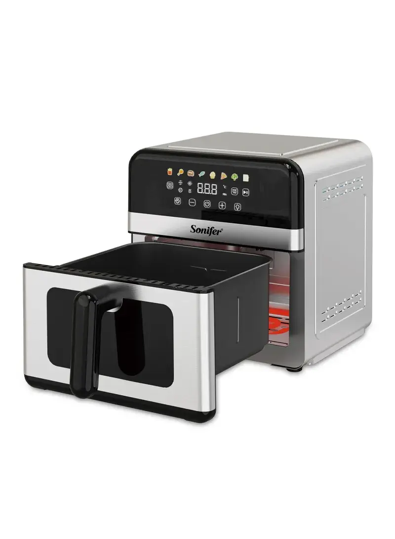 2000W 7L Visual Window Multifunction Touch Control Air Fryer With Anti-Burning Pan, LED Display, Temperature Control, 7 Presets & Auto Shutoff For French Fries, Wings, Vegetables, Toaster & Many Other SF-1045