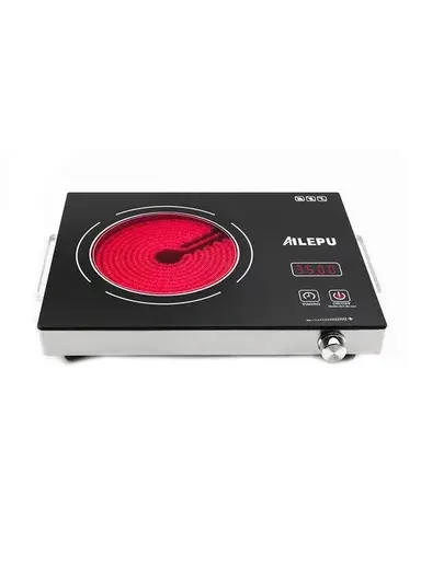 AILEPU Infrared Electric Hot Plate 3500W, Ceramic Glass Cooktop, Touch & Knob Control, LED Display, Portable Single Burner - ALP228