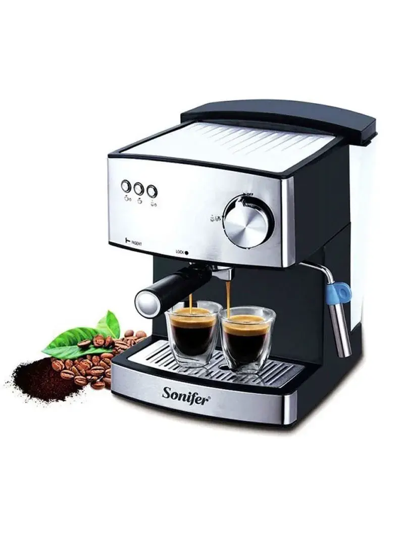 850W 1.6L Stainless Steel Electric Espresso Coffee Maker, High-Pressure Espresso Coffee Maker SF-3528
