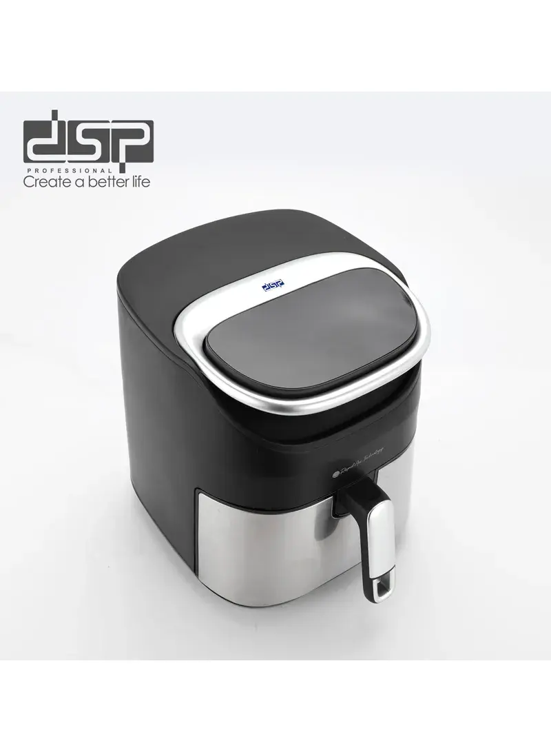 1600W 7.0L Teflon Coated Touch Control Electric Air Fryer with 80-200℃ Temperature Control, 10 Cooking Presets, Angle-Adjustable Control Panel & Automatic Power Off KB2180