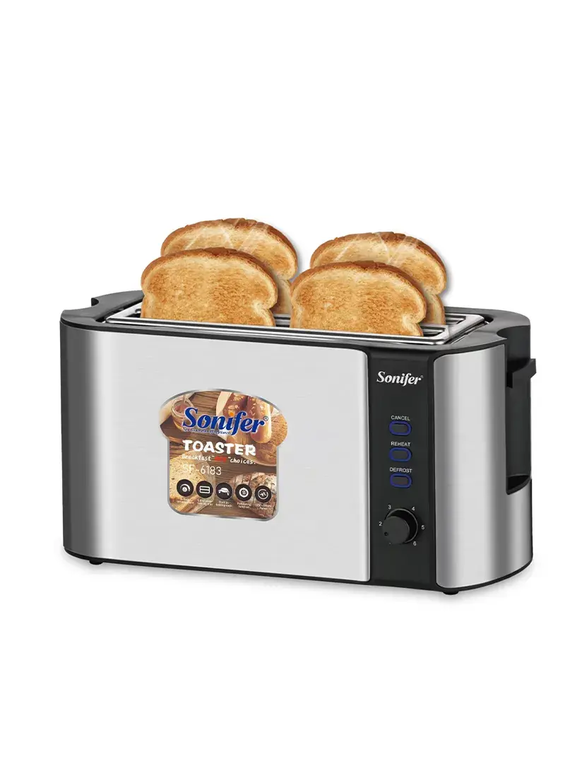1500W Built in Baking Rack Adjustable Automatic Pop up Electric 4 Slice Bread Toaster SF-6183 (W29 x D21 x H21)cm