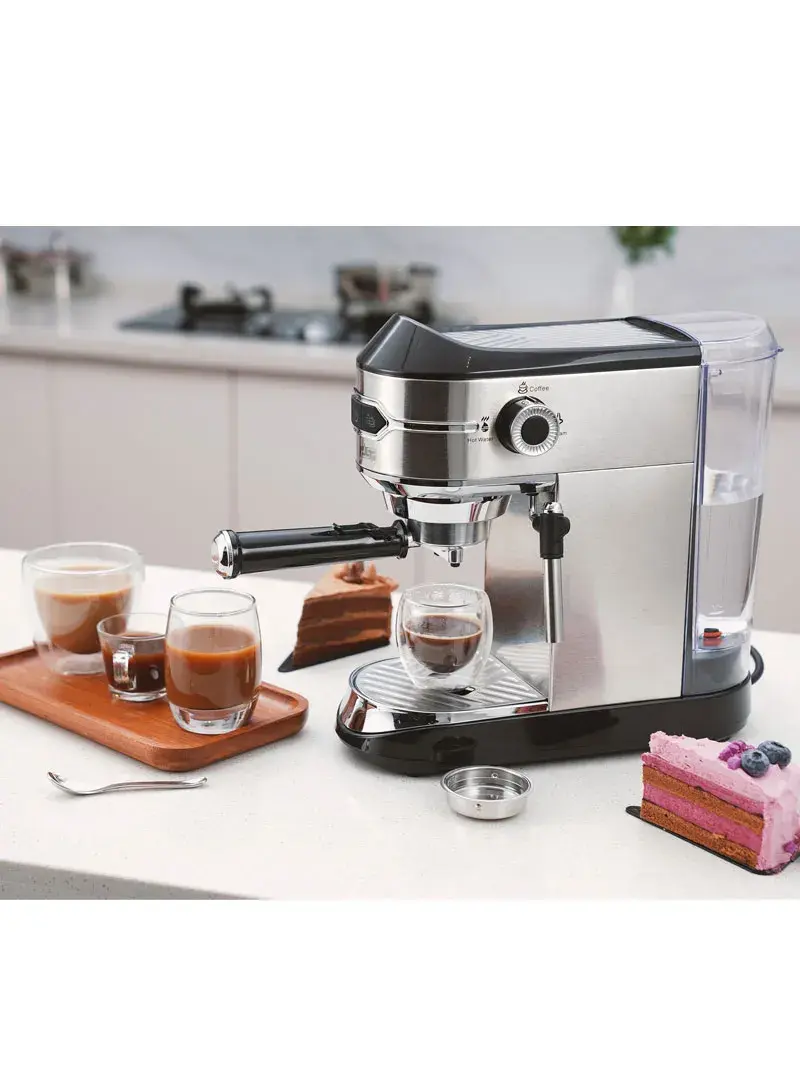 1450W 1L Twin Brewing Espresso Powder Coffee Maker, 15-Bar High Pressure Coffee Maker KA3065 (L29 x W12 x H29)cm