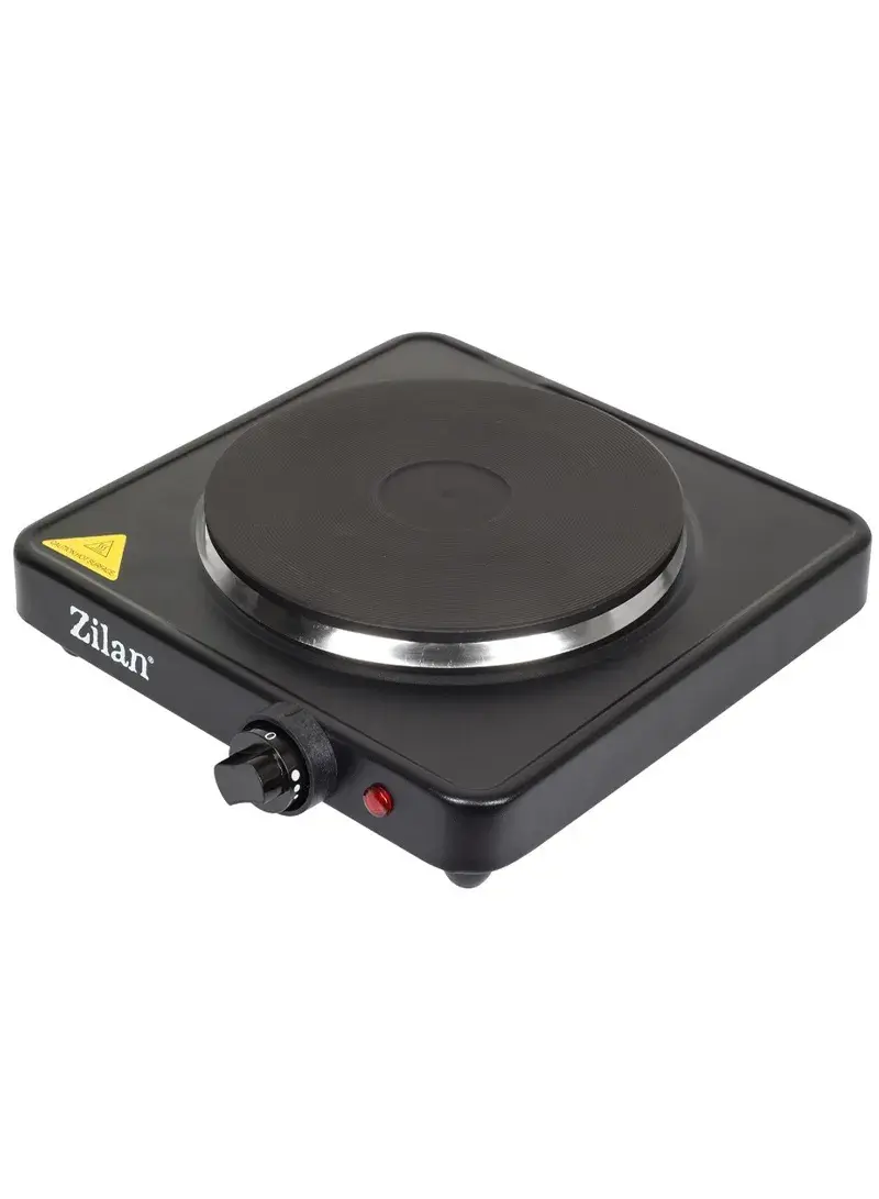 1500W Cast Iron Electric Hot Plate with Adjustable Thermostat & Overheat Protection ZLN2174 - Black