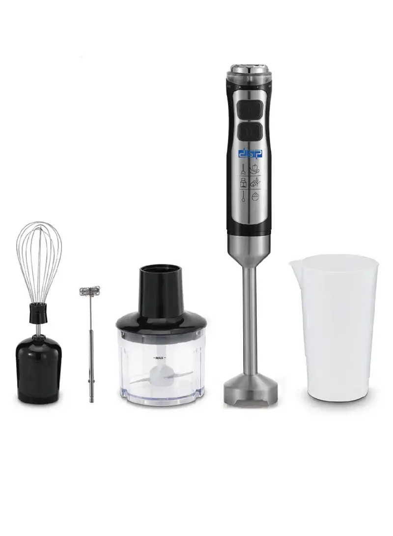 1000W Professional 5-In-1 Hand Blender Set With Variable Speed Control & LED Indicator KM1187 - Black