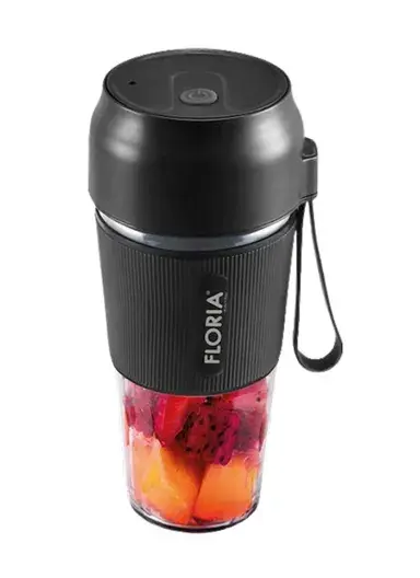 50W 300ml Portable Rechargeable Juicer with 304 Stainless Steel Blades & Safety Lock ZLN1719 - Black