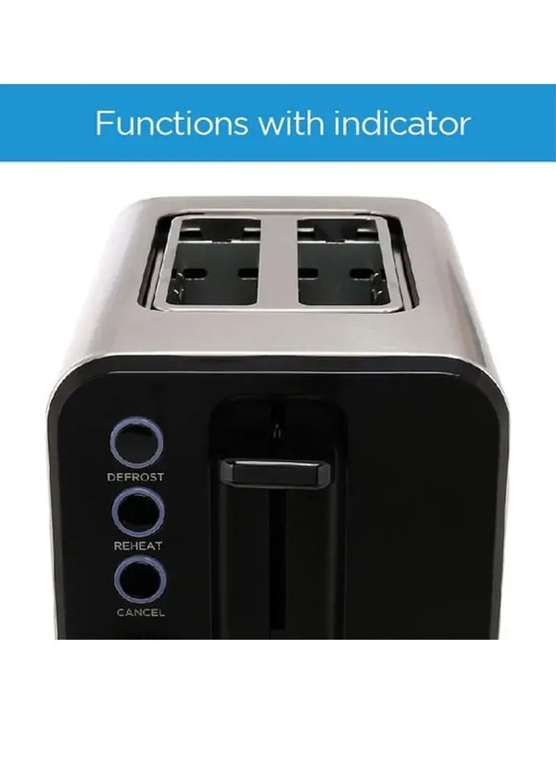 950W Stainless Steel & Plastic 2 Slots Toaster With 7 Setting Levels MT-RW2L20W (L26 x W16.6 x H18.7)cm