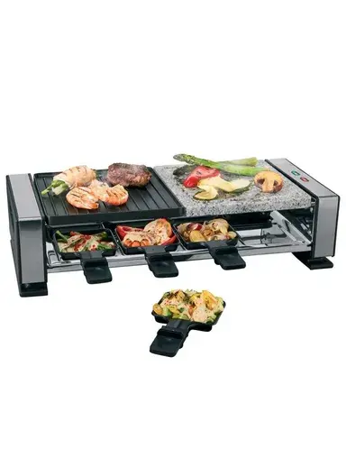 1400W Marble Coating Non-Stick Plate Raclette Grill With 8 Mini Pans