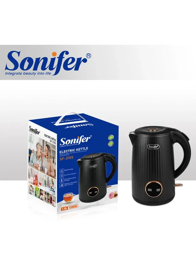 1500W Electric Kettle 2.0L Capacity 304 Stainless Steel Auto Shut-Off SF-2160