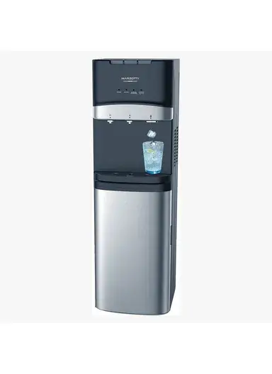 Marzotti Bottom Loading Hot &amp; Cold Water Dispenser with Ice Maker - Black Stainless Steel
