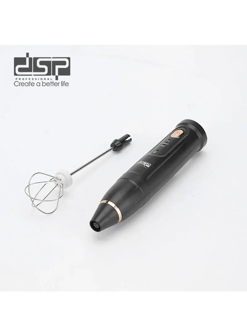 1200mA Electric Handheld USB Rechargeable Automatic 3-Speed Foam Maker Food Frother & Whisker KA3132 - Black