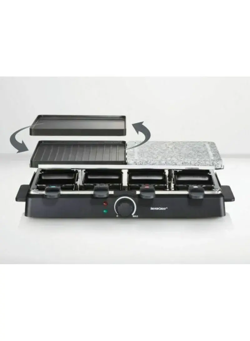 1300W Non-Stick Plate Raclette Grill With Marble Stone Plate