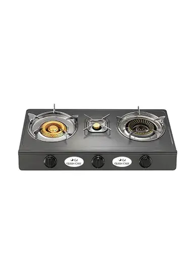 3-Burner Gas Stove, Stainless Steel Design for Efficient Cooking QCGS-03T
