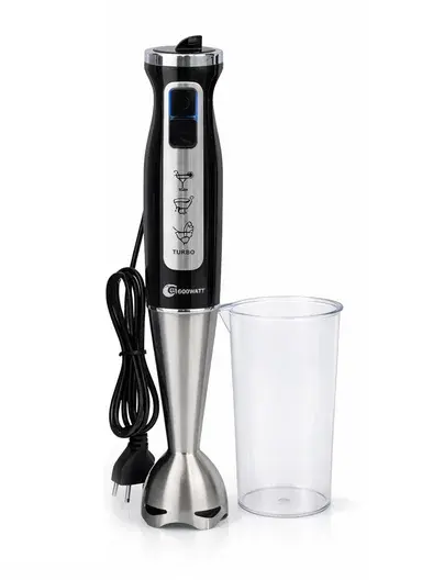 600W Hand Blender, DC Motor, 8-Speed Control with Turbo, Blue LED Indicator ZD1019