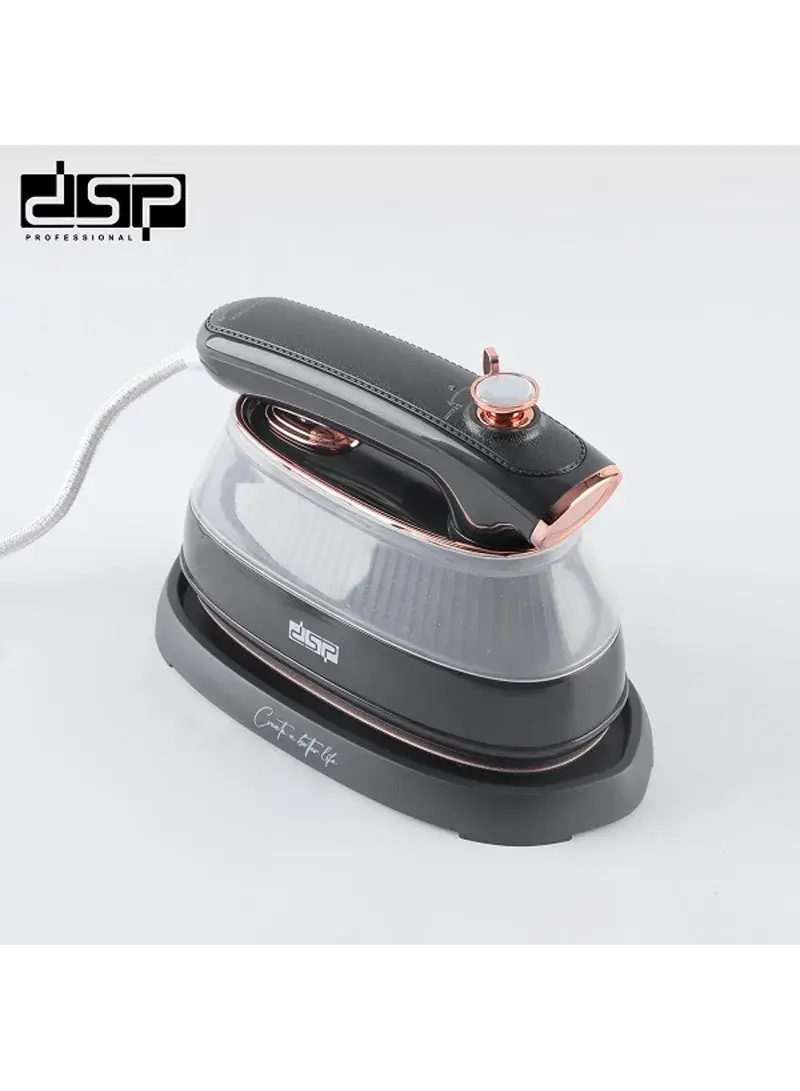1000-1200W 170ml Mini Travel Steam Iron with Large Ceramic Heat Plate KD1172 - Grey