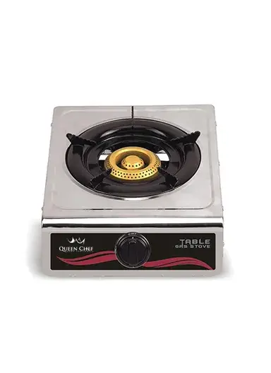 Single Burner Gas Stove, Stainless Steel with Self-Ignition (W‎30 x D39 x H11)cm QCGS-01S